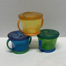 Munchkin Snack Holder Cups Multicolor Set of 3 Spill-Proof Containers