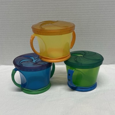 Munchkin Snack Holder Cups Multicolor Set of 3 Spill-Proof Containers