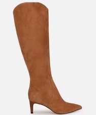 Nine West Women's Brown Sirena Heeled Dress Boots Size 5M