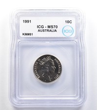 1991 Australia 10 Cents KM#81 MS70 ICG *7886