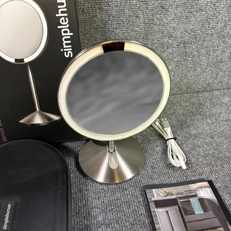 Simplehuman Sensor 5" Round Rechargeable Mini Travel Makeup Mirror 10X Magnify - Image 2 of 4