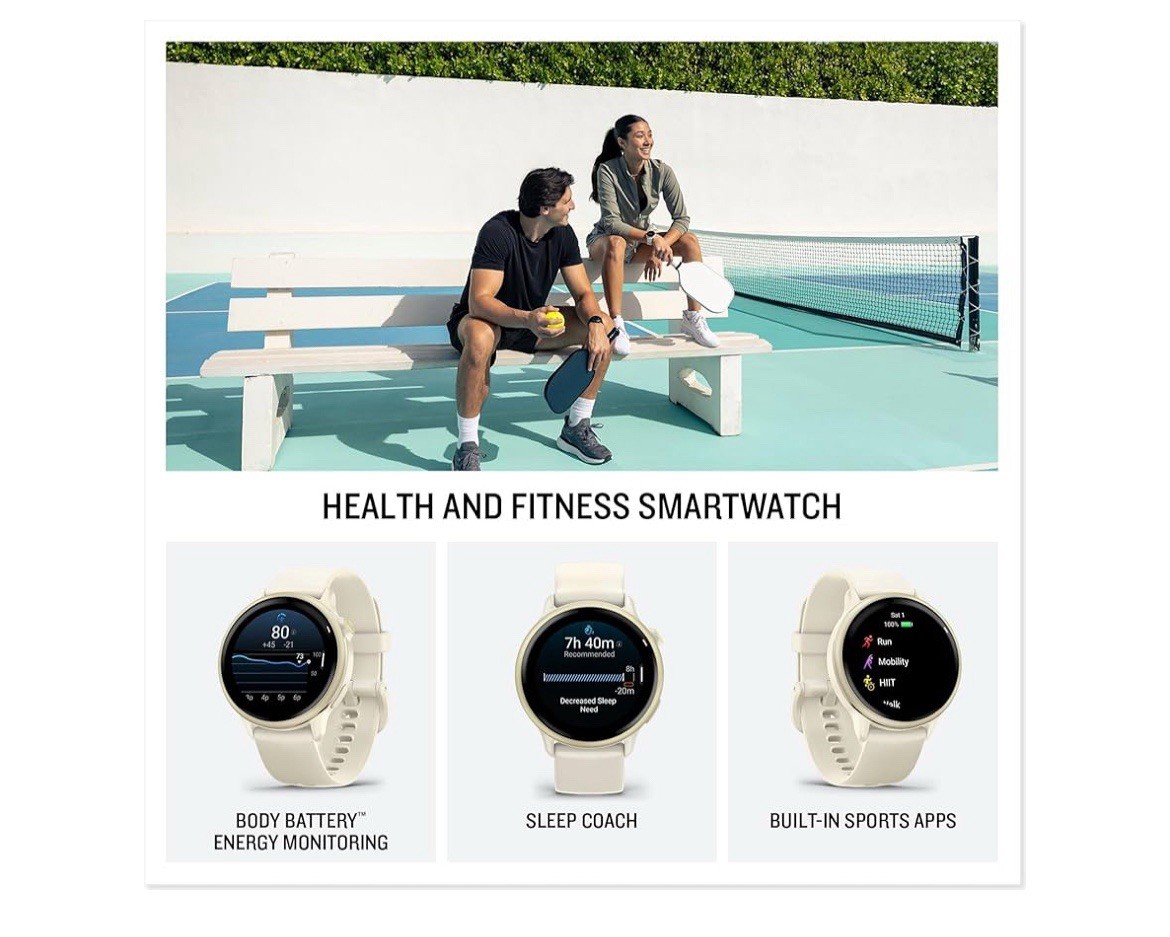 Garmin vivoactive 6 Lunar Gold GPS Smartwatch with Bone Band 010-02985-01