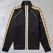 Gucci GG Reflective Technical Tapped Logo Full Zip Track Jacket Black Size M