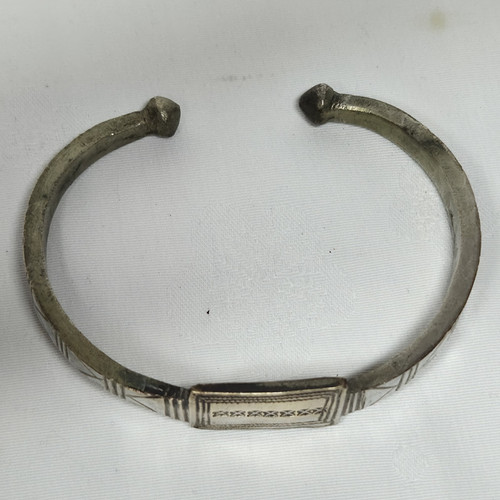 05K8 Bracelet Bracelet Bracelet Pièce Détachée Mixte Berbère Touareg 20ème Rare Bronze Argent - Photo 6 sur 7