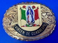 Virgen de Guadalupe Christian Religious Faith Symbol Western Style Belt Buckle