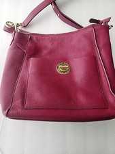 COLE HAAN Burgundy Pebbled Leather Hobo Purse Shoulder Handbag Grandseries strap
