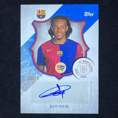 Jules Kounde Topps 125th Anniversary FC Barcelona 2024-25 /75 Blue Sign