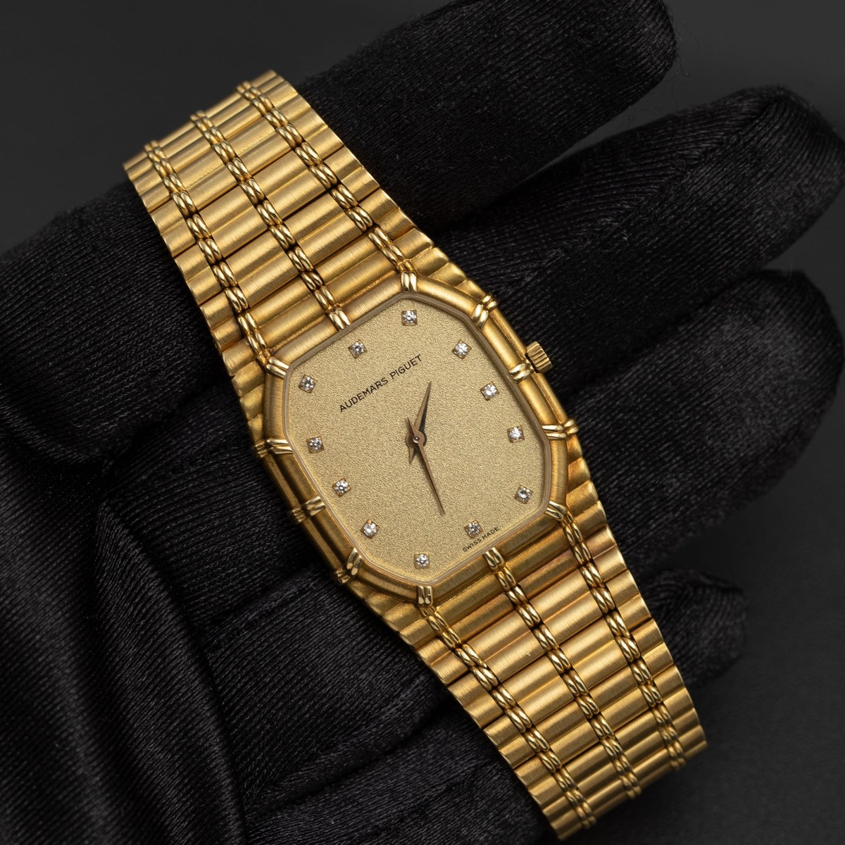 Audemars Piguet オマージュ 腕時計 ゴールド Audemars Piguet Watch Bamboo Factory Diamond Dial 27mm 18K Yellow
