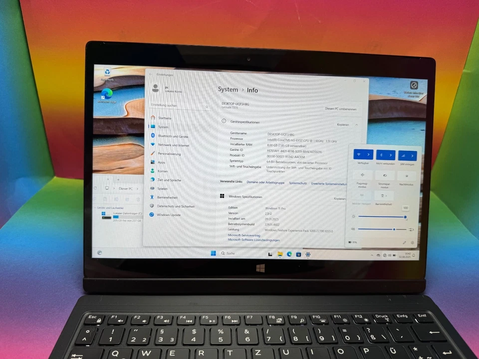 Dell Latitude 7275 Tablet Notebook 12,5 m5-6Y57 8GB 256GB De Backlit Win 11 Pro - Image 3 of 4