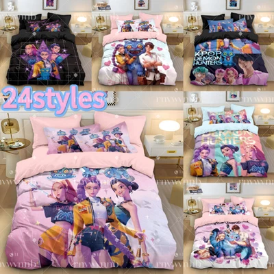 2025 Girls 3D Demon Duvet Cover Pillowcase Single Double King Bedding Set Gift🎁
