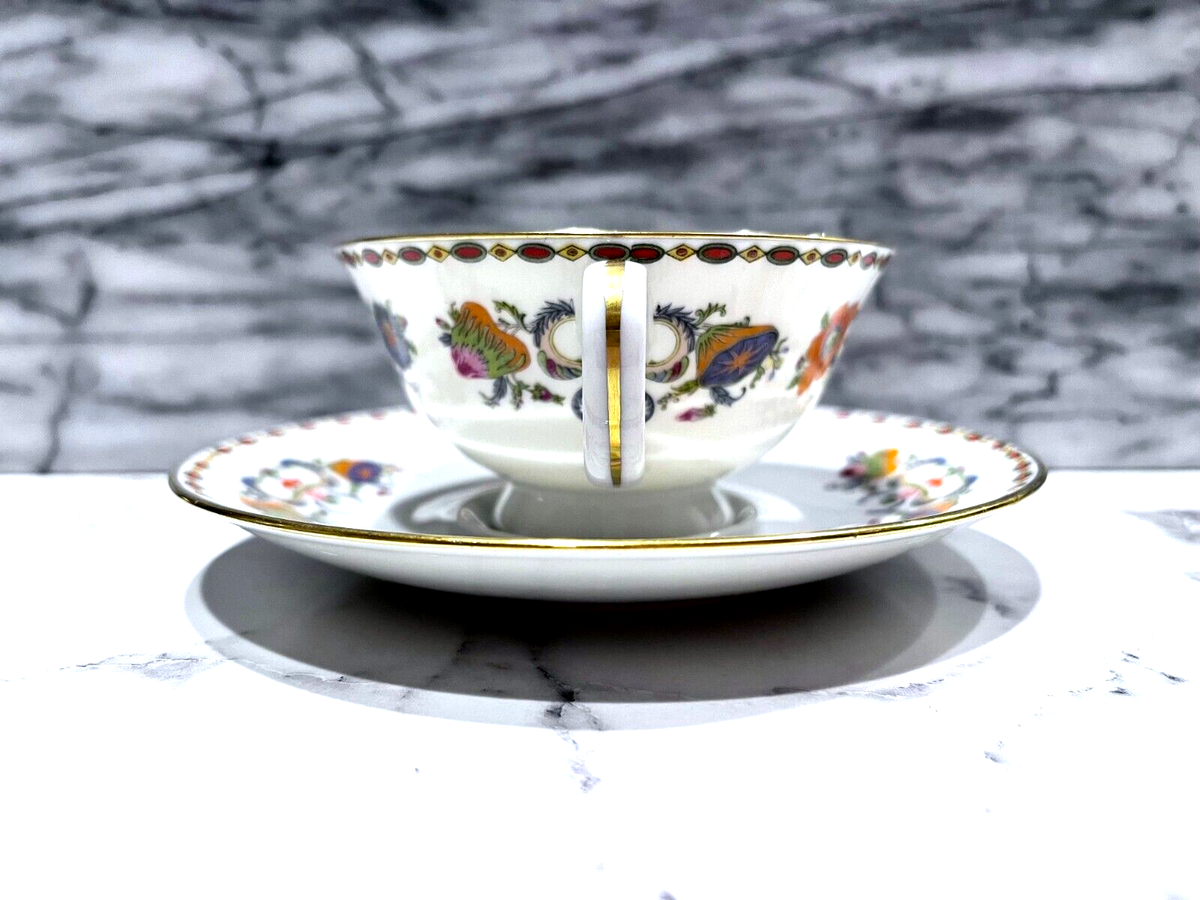 A Raynaud Ceralene Limoges France Vieux Chine Footed Cup & Saucer