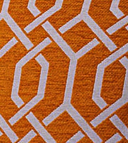 Set of 4 Orange & Grey Chenille Geometric Design 18 inch / 45 cm Cushion Covers - Picture 13 of 18