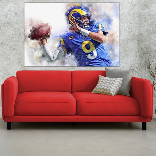 Matt Stafford Aquarell, Los Angeles Rams Wandbild, LA Rams Matt Stafford Canv - Bild 3 von 8