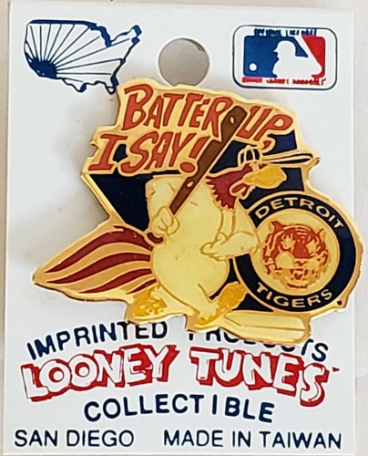 DETROIT TIGERS - LOONEY TUNES Foghorn Leghorn 1993 MLB Lapel Pin Tac Vintage New - Picture 2 of 3