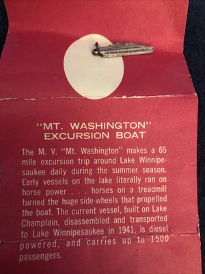 Mt Washington Excursion Boat Sterling Vintage Charm Pendant
