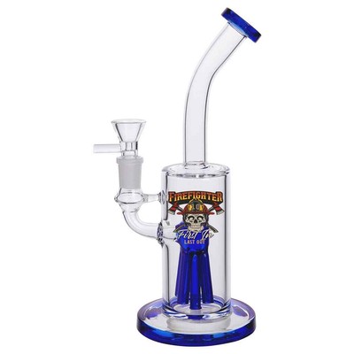 Glass Hookah   Skull Logo, Blue Color with 5 Hoses