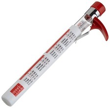 Red Kitchen Good Cook Candy Fry Thermometer Precision Glass w/ Sheath