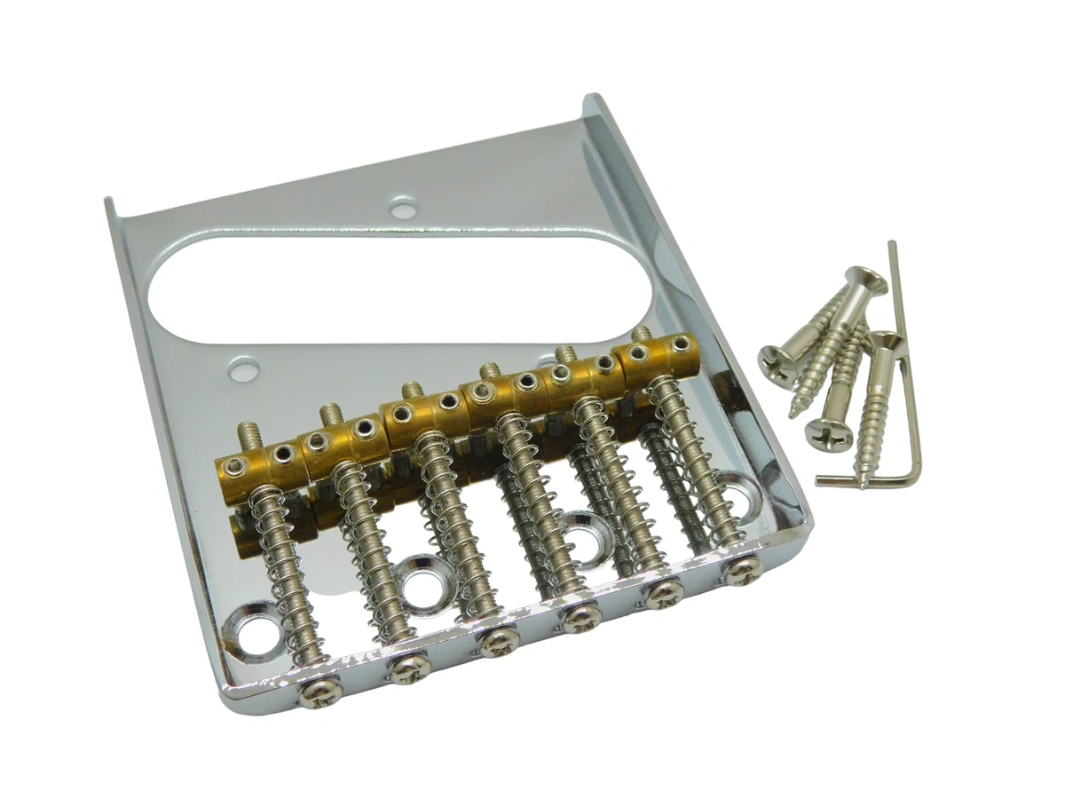 Guitar Madness Chrome Tele Telecaster Vintage Style Bridge with Individual Brass Saddles Chrome