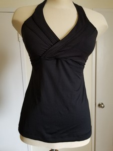 black v neck halter top