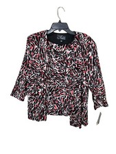 Alex Evenings Women's Size MP Petite 2 PC Set Jacket Tank Glitter Black Multi 02