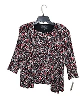 Alex Evenings Women's Size MP Petite 2 PC Set Jacket Tank Glitter Black Multi 02