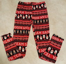 Juniors Christmas Fleece Lined Ankle Leggings: S-M-L