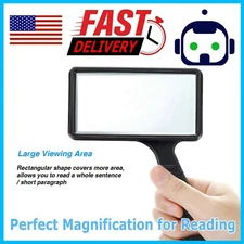 Handheld Rectangular 3X Magnifier Magnifying Glass Loupe For Reading Jewelry US