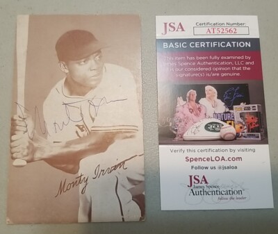 Monte Irvin Signed Exhibit Card JSA Authenticated Excellent Condition!