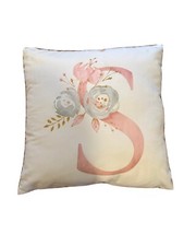 Throw Pillow Covers Alphabet Decorative Pillow Cases ABC Letter Flowers Cushi...