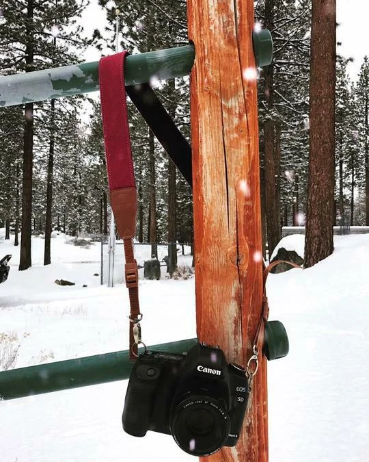 The Burgundy Denim Camera Strap - Image 4 of 4