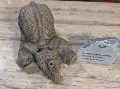 VTG The HERD Elephant Figurine Martha Carey, Marty Sculpture - ''Flop'' 3108