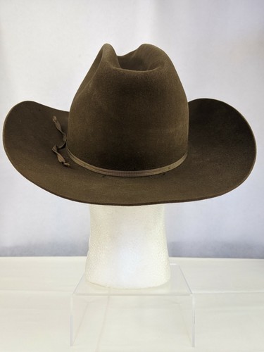 Retro Resistol Brown Cowboy Hat Size 7 XXX Beaver Western Cap Self Conforming - Picture 4 of 14
