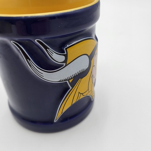 Minnesota Vikings 10oz Embossed Logo Purple Gold Ceramic Coffee Mug - Picture 6 of 8