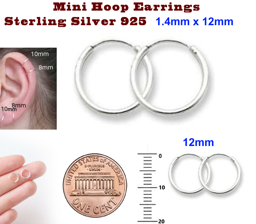 Sterling Silver 20mm Plain Hoop Earrings