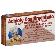 Chef Merito Seasoning Achiote Paste 3.5 Oz (Pack Of 12)