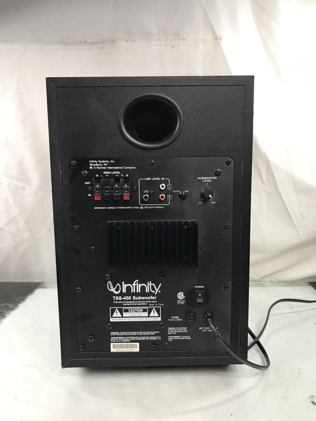 infinity surround sound subwoofer