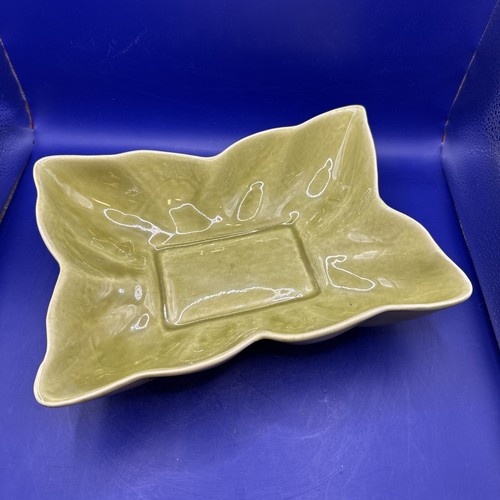Vtg MCM Camark Pottery #410 Low 10.25” Green Rectangular Bowl Planter Finish #21 - Picture 7 of 10