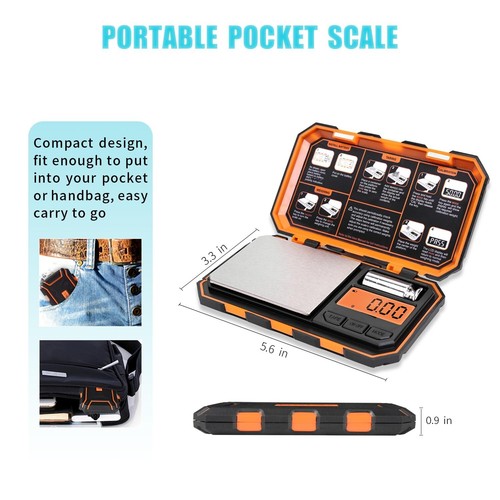 Digital Pocket Scale, 500g x 0.01g Gram Scale, Mini Scale 6 Units Jewelry Scale - Picture 5 of 9