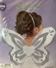 Amscam Child’s Dress Up Angel Wings & Halo Costume Accessory Kit, New
