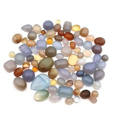 Natural Chalcedony Mix Cabochon Loose Gemstone 20 pcs 5-20 MM 100 CT