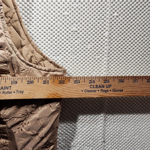 Chaleco acolchado Eddie Bauer plumón de ganso acolchado acolchado ligero floral bordado XL - Imagen 7 de 8