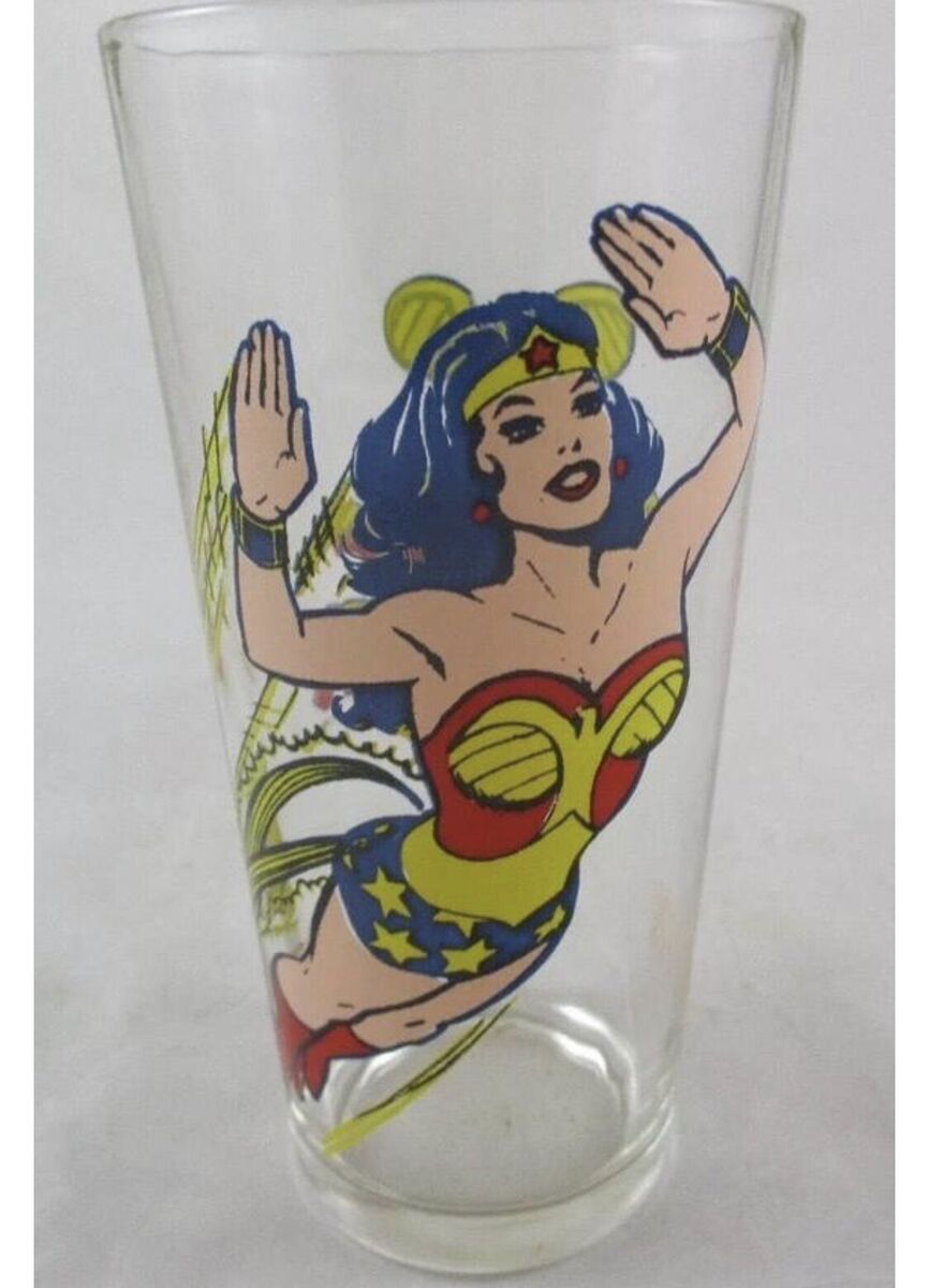 1978 DC Comics Wonder Woman Pepsi Glass Old Stock Mint Full 1978 DC Comics Wonder Woman Pepsi Glass Old Stock Mint Full
