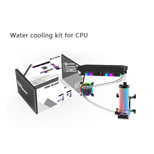 Kit de enfriador de líquido Granzon para INTEL AMD CPU rígido/tubo de manguera paquete de enfriamiento A-RGB - Imagen 7 de 12