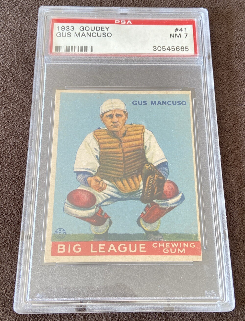1933 Goudey #41 Gus Mancuso PSA 7🔥