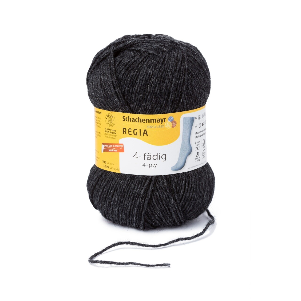 4-Ply 50g by REGIA - Anthracite Mottled (00522) - 50 g / approx. 210 m Wool