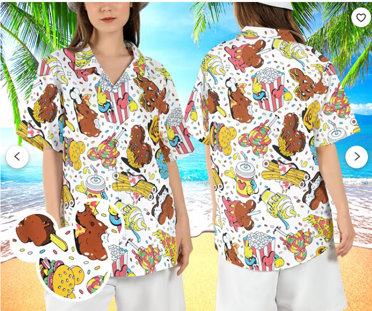 Disneyland Snacks 3D HAWAI SHIRT HALLOWEEN GIFT CHRISTMAS GIFT