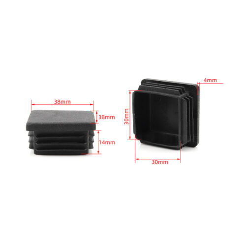 Square Plastic Black Blanking End Caps Tube Pipe Inserts Plug Bung Box Section - Picture 15 of 30