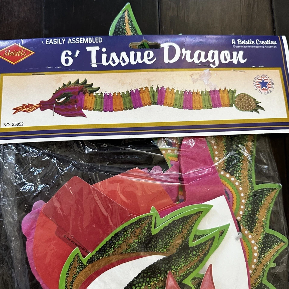 Beistle 1987 6’ Tissue Dragon Nº55852 Foto 2 de 4