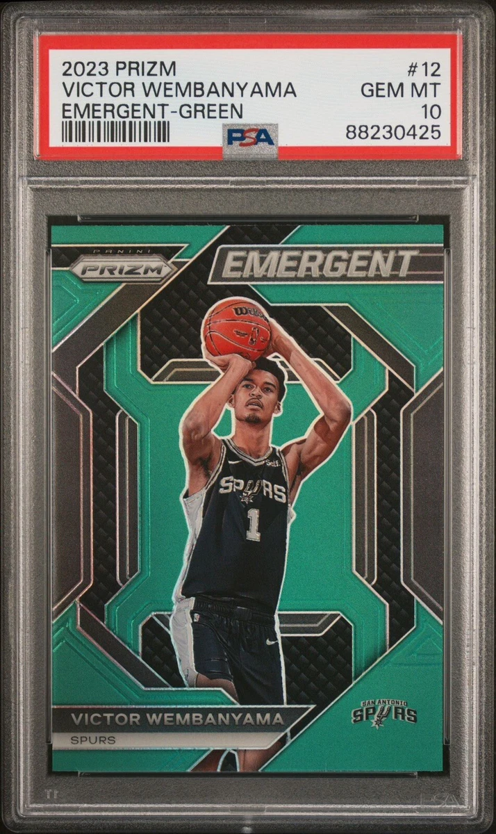 Rare PSA 10 Victor Wembanyama 2023-24 Panini Prizm Emergent GREEN