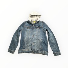 Thereabouts Denim Jacket Size L 14-16 Blue Detachable Hooded Jean Trucker Jacket